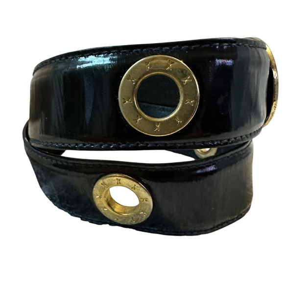 Vintage PALOMA PICASSO Black Patent Leather Women\'s Belt 28 Small main image 8